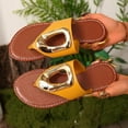 thumbnail image 5 of GERsome Thong Sandals for Women Summer Slip On Flats Beach Slide Sandals Dressy Comfort Travel Vacation Flip Flops, Yellow Size 7.5, 5 of 7