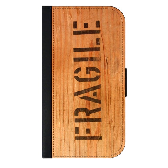 Fragile - Novelty - Phone Case Compatible with the Samsung Galaxy s9+ / s9 Plus - Wallet Style with Card Slots