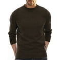 thumbnail image 1 of Grianlook Men Casual Solid Color Jumper Tops Crew Neck Knit Pullover Long Sleeve Knitted Sweaters Brown 2XL, 1 of 5