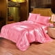 thumbnail image 5 of Funda de edredón Funda nórdica de seda artificial Cremallera Funda de almohada para dormir Juego de cama, Doble, 168x229cm, Rosa Methold HA003632-10, 5 of 7
