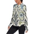 thumbnail image 2 of FORMRS Womens Long Sleeve Shirts UPF 50+ Sun Protection Quick Dry Fishing Hiking Tops, Size S-2XL, Blue Floral Pattern, 2 of 8