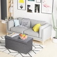 thumbnail image 2 of Giantex Folding Storage Ottoman Bench, Fabric Footrest w/ Removable Storage Bins & Padded Seat, Toy Storage Organizer Chest Box, Grey, 2 of 10