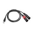 thumbnail image 2 of Cable de cable de divisor USB 2 XLR Línea masculina USB a 2 XLR Cable auxiliar de cable para equipos de audio profesionales auriculares TV 3M, 2 of 10