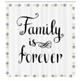 thumbnail image 3 of Ambesonne Retro Shower Curtain, Family Words Ink Sketch, 69"Wx70"L, Black Brown White, 3 of 3