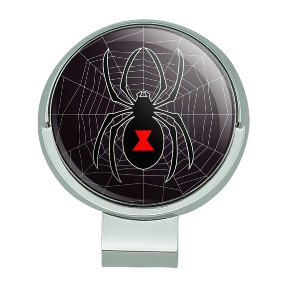 Black Widow Spider on Web Golf Hat Clip With Magnetic Ball Marker