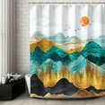 thumbnail image 3 of Mountain Shower Curtain, Forest Shower Curtain, Nature Shower Curtain, Waterproof Cool Art Tree Shower Curtain, Sunset Landscape Birds Shower Curtains for Bathroom, 72W x 72H Inch, 3 of 6