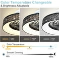 thumbnail image 4 of FanhSbrocade 18" Black Flush Mount Ceiling Fan Modern Ceiling Fan Remote Control French Country LED Lighting Indoor Ceiling Fan Light for Living Room Bedroom Dining Kitchen, 4 of 10