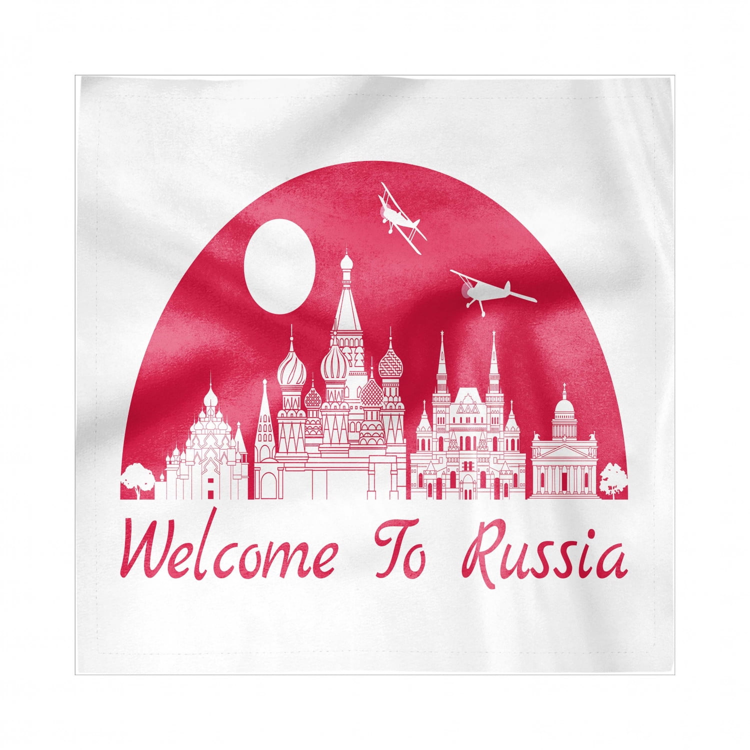 Russian Decorative Napkins Set of 4, Monochrome Russian Architecture