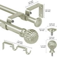thumbnail image 4 of eTeckram 5/8" Double Curtain Rod with Balle Finials,Pewter,84‘’-120‘’, 4 of 6