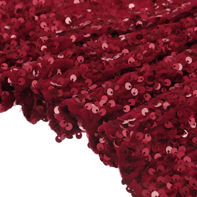 Lentejuelas Tela Rojo, 2 Yardas Longitud 3.9 Pies Ancho Terciopelo Tela, Malla Tela Completo Brillo Lentejuelas Tela Costura para Artesanía Ropa Decoración