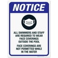 thumbnail image 1 of Notice All Swimmers And Staff Are Required To Wear Face Coverings Sign, Pool Sign,, 1 of 1