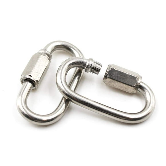 M10 D Shape Quick Links 304 Stainless Steel Quick Chain Repair Links Lock Ring (2PCS)