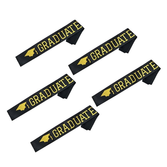 OULII Graduation Sash Cloth Black 5Pcs For Graduation Ceremony