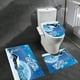 thumbnail image 5 of Juego de alfombrillas de baño navideñas, antideslizantes, para ducha, inodoro y bañera, suaves y absorbentes, para decoración del hogar, 3 piezas, diseño de gallo, 5 of 6