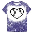 thumbnail image 3 of DeHolifer Womens Tops Short Sleeve Crewneck Baseball Graphic Printed Casual Tee T Shirt Summer Fashion Blouse Purple M, 3 of 4
