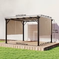 thumbnail image 3 of Outsunny 10' x 12' Retractable Pergola Canopy, Light Brown, 3 of 10