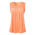 thumbnail image 5 of Womens Tank Tops Summer Pleated Crew Neck Sleeveless Tops For Women Ruched Loose 2xl Tops Women Shirt Women Sleeveless Pajamas Women Dressy Cardigan Women Beach Women Top Shirts Women Loose Workout, 5 of 6