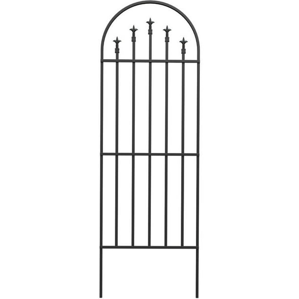 Garden Accents 72" Black Metal FleurdeLis Trellis