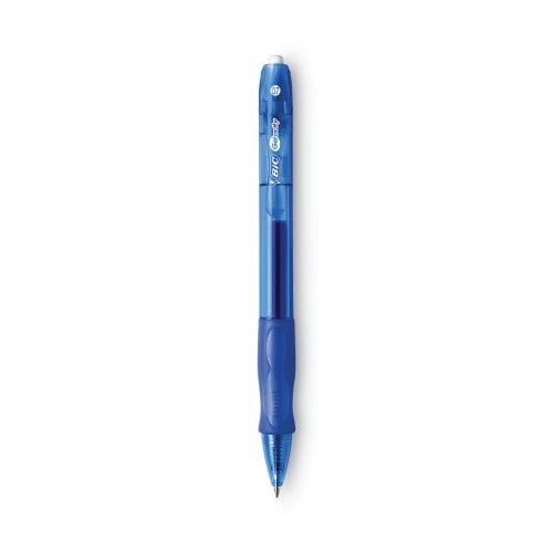 New BIC Gel-ocity Retractable Gel Pen, 0.7mm, Blue Ink, Translucent Blue Barrel, Dozen,Each