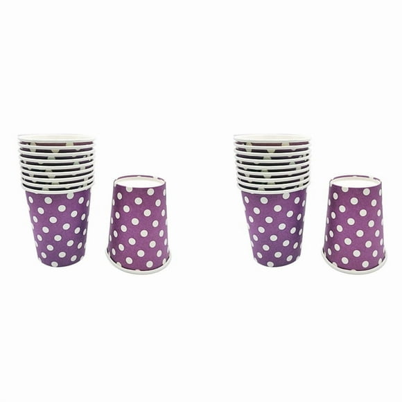 Pack of 20 250 Ml Paper Cups - - Summer BBQ Party Disposable Tableware - Colour