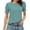 Green, variant on Summer Tops for Women 2026 Fashion Spring/ Clothing Solid Color Base T-Shirts Lace Sleeve Short Sleeve Round Neck Top/T-Shirts