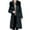 Black, variant on Womens Quilted Down Jacket Winter Long Coat Faux Fur Hooded Puffer Jacket