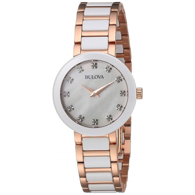Bulova 98P160 Crystal 28MM Women's Crystal Two-Tone Stainless Steel Watch