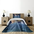 thumbnail image 3 of Ambesonne Zodiac Quilted Coverlet 2 Pcs, Aquarius Lady with Pail, Twin Size, Blue Dark Blue, 3 of 5