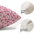 thumbnail image 2 of Daisy Floral Block Print Lumbar Pillow Covers 12X20 Inch Hot Pink Beige Flowers Decorative Pillow Cases Set of 2 Farmhouse Home Decor Vintage Rustic Cute Throw Pillows for Sofa Couch Outdoor, 2 of 6