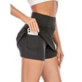 thumbnail image 2 of KingShop Women Athletic Skirt Inner Shorts Active Elastic Sports Tennis Running Golf Skorts with Pockets, 2 of 7