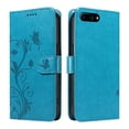 thumbnail image 3 of Nalacover Case Wallet for iPhone 8 Plus / iPhone 7 Plus with Card Slots, Embossed Pattern PU Leather Phone Case Kickstand Flip Cover Detachable Wrist Strap Magnetic Closure Folio Case, Blue, 3 of 11