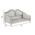 thumbnail image 5 of Benjara Nive Twin Daybed-Classic-Faux Diamond-Silver-Ivory Fabric Upholstered, 5 of 5