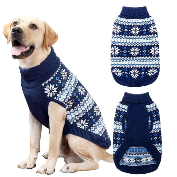 Jersey para perro KOOLTAIL, tejido, cuello alto, cálido invierno, azul marino, talla M