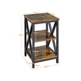 thumbnail image 3 of 2 X Mesilla de Noche con 3 Estantes Estilo Industrial Mesita Auxiliar para Cocina Comedor Dormitorio Madera Metal, 3 of 5