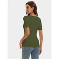 thumbnail image 3 of Women's Scoop Neck T-Shirt - Short Sleeve Summer Knit Top, Slim Fit with Cutout Detail, Casual & Date Night, 3 of 5
