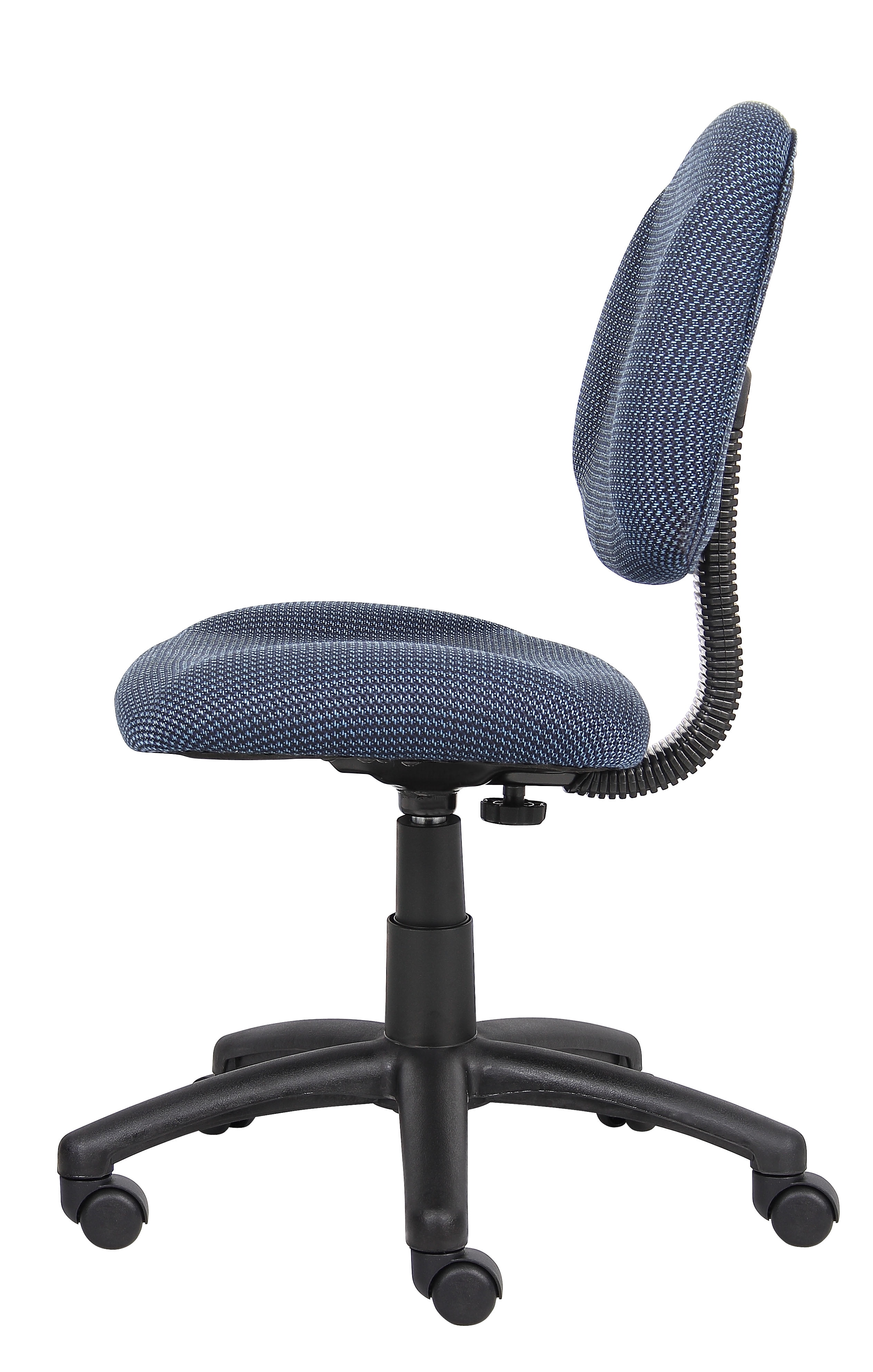 Boss Black Upholstered Deluxe Posture Armless Swivel Task Office