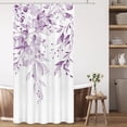 thumbnail image 3 of Lilac Light Purple Eucalyptus Shower Curtain Sets, Watercolor Leaves on The Top Plant with Floral Bathroom Decoration 36x72 Inch with Hooks, 3 of 6