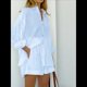 thumbnail image 3 of Conjuntos de Verano de 2 Piezas para Mujer: Camisetas A Rayas con Mangas Abullonadas y Botones, Pantalones Cortos A Juego y Conjuntos Casuales de Playa Azul L, 3 of 5