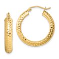 thumbnail image 1 of 925 Sterling Silver Gold 5x25mm Hoop Earrings Round, 1 of 6