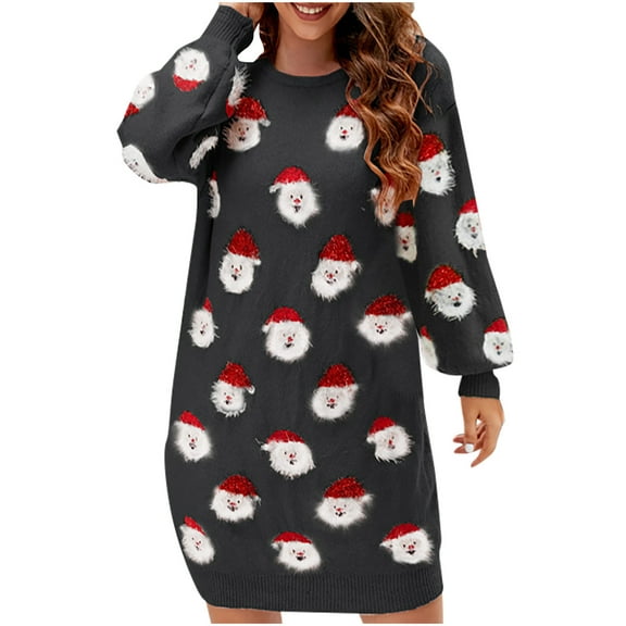 Ugly Christmas Sweaters for Women Cute Fuzzy Funny Wintertime and Holiday Parties Knitted Pullover Sweater