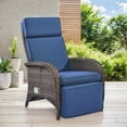 thumbnail image 3 of Gymojoy Brown Wicker 2-Piece Outdoor Chaise Lounge Chair, Patio Adjustable Backrest and Cushion Recliner with Olefin Soft Cushion, 3 of 8