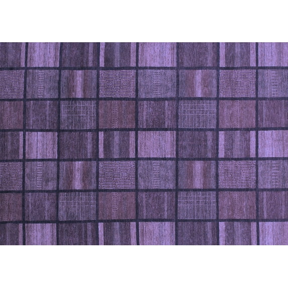 Ahgly Company Indoor Rectangle Checkered Blue Modern Area Rugs, 3' x 5'