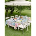 thumbnail image 3 of Easter Outdoor Tablecloth - 60x120 Inch Rectangle Dining Table Cover, Country Spring Bunny Eggs Botanicals Wooden Plank Waterproof Outdoor Table Cloth with Umbrella Hole & Zipper for Picnic/Patio, 3 of 7