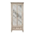 thumbnail image 2 of Benjara Kohl 70 Inch Cabinet, Drawer, Glass Doors, Solid Mango Wood, Cream Brown, 2 of 5