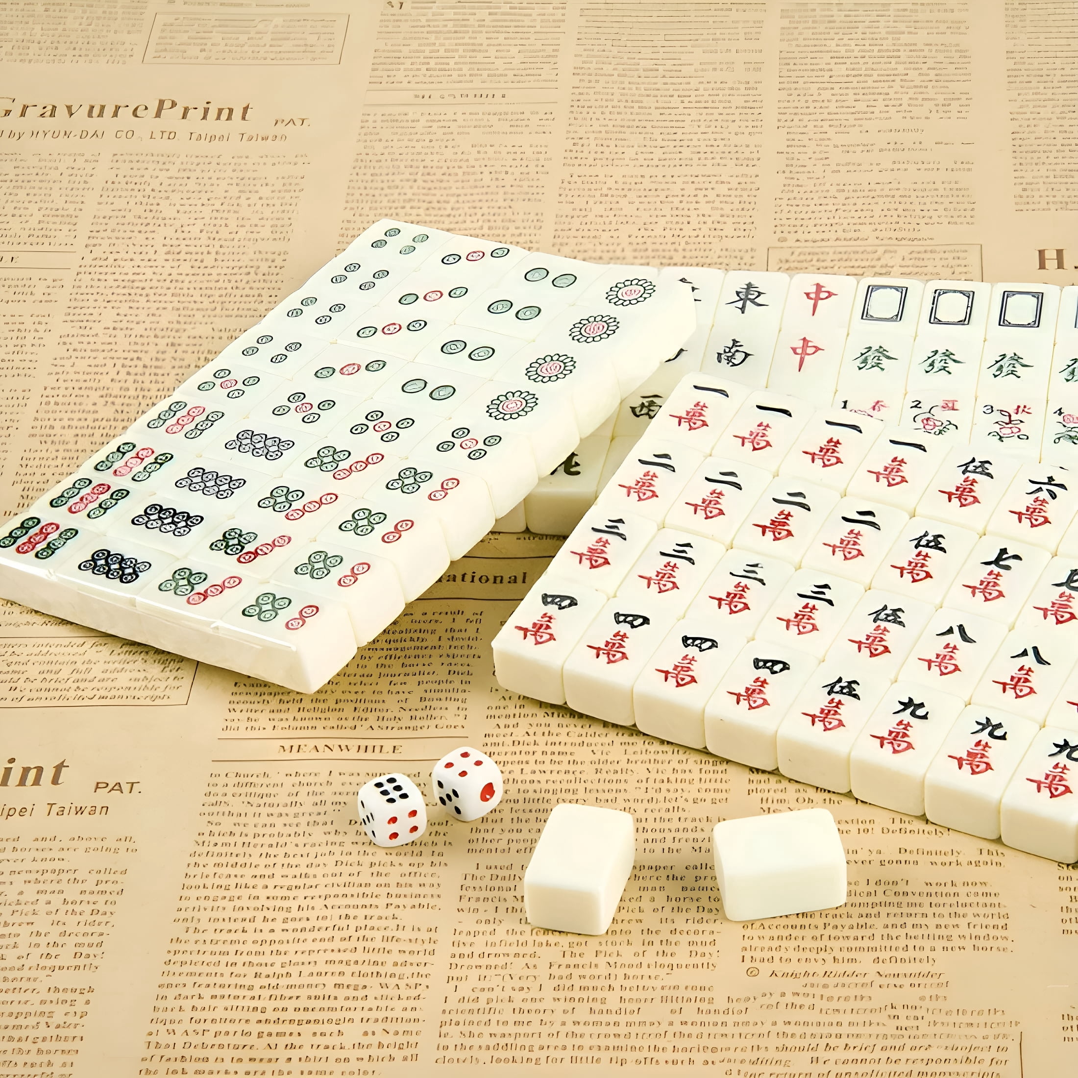 BESTSKY 2026 New Board Game Acrylic Mahjong Kit for Travelers and Party for Travel,Parties,Family,Friends Travel Mahjong Set 1 Set