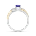 thumbnail image 2 of ANGARA Natural Tanzanite and Diamond Twisted Vine Ring in 14K White & Yellow Gold for Women (Size-6mm) | December Birthstone, Birthday, Anniversary, Jewelry Gift for Women | Natural Tanzanite Ring, 2 of 10