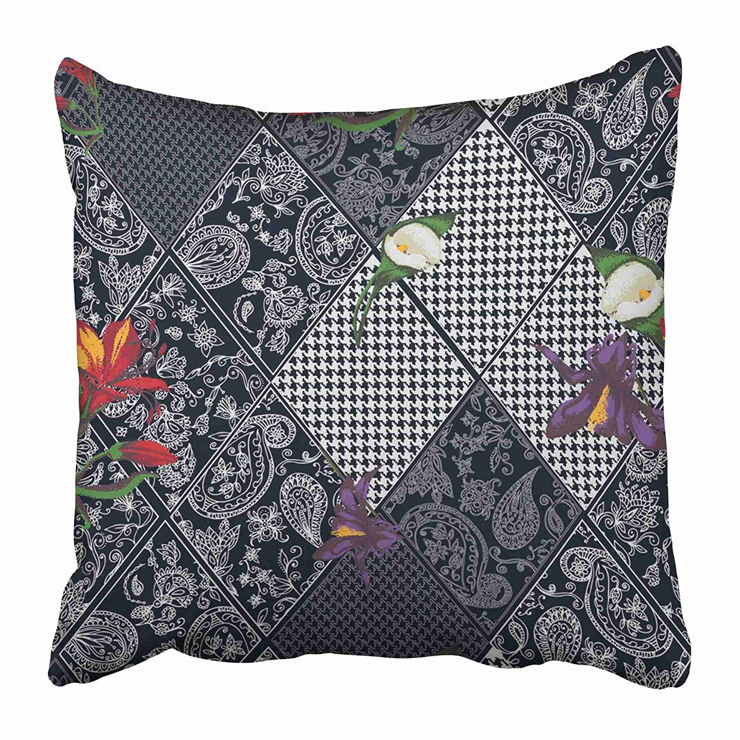Black and white floral pillow new arrivals