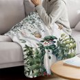 thumbnail image 3 of Green Snowman Christmas Throw Blanket for Couch, Soft Lightweight Flannel Fleece Blanket, Xmas Snowflake Eucalyptus Leaves Microfiber Plush All Season Decorative Blankets Gifts for Sofa Bed 50"x80", 3 of 9