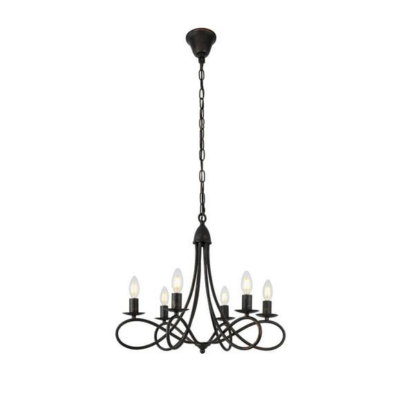 Indoor Home Decor 24"L X 24"W X 19"H Lyndon 6 Light Dark Bronze Pendant