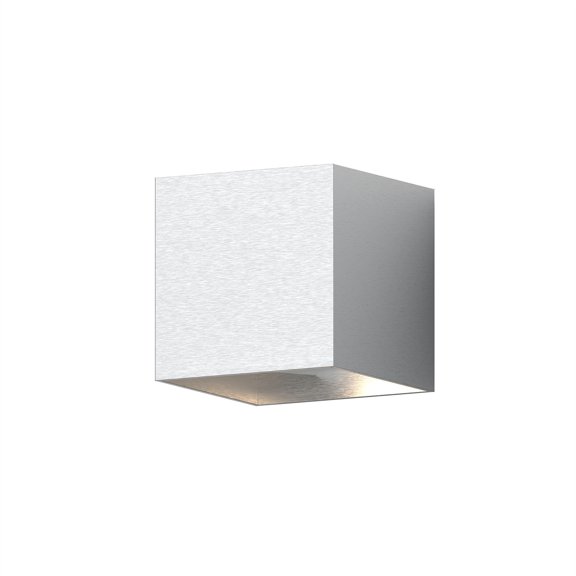 Sonneman 7522.77 Qube 6" Tall Outdoor Wall Sconce - Natural Anodized